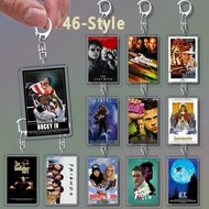 Jaws Fight Club Avatar The Godfather Friends classic movie poster keychain mica bag decoration gift
