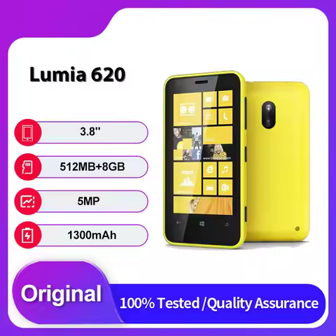 Original Unlocked Lumia 620 2G/3G NFC Bluetooth Mobile Phone 3.8 inches WLAN Made in Finland