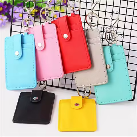 1Pc Solid Color Three-Card Slot Bus Card Holder, Student Meal Card and Bank Card Holder, Simulated L