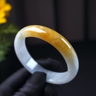 蜜糖黃翡翡翠平安鐲手鐲 | 18.5圍 | 天然緬甸玉翡翠A貨 | 送禮