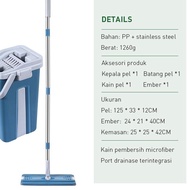 HIJAU 9.9 [Quick Process] COOGER Practical Floor Mop Tool With 2-story Bucket Washer And Dryer Rotatable 360-degree Green And Blue [Code987]