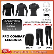 Men Compression Tight Sport Shirt Long Sleeve Short Sleeve Baju Sukan Lengan Panjang Baju Ketat Cool