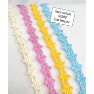 Lace sulam 91388 Gajah 1cm chemical lace 1meter