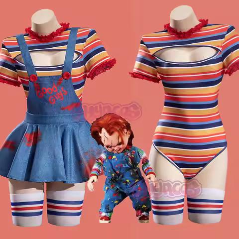 Movie Chucky Cosplay Costume Doujin Costuem Wig Scary Movie Play For Hallowmas Party Chucky Role Pla