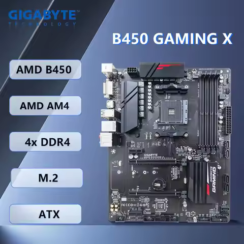 Gigabyte B450 Gaming X Motherboard AMD B450 AMD AM4 4xDDR4 64 GB M.2 ATX support Ryzen 9 3900 7 2700