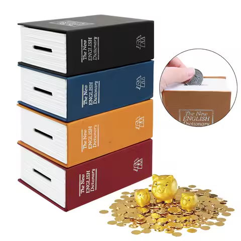 Creative Dictionary Coin Piggy Banks Book Money Saving Box Birthday Gift for Kids With Hidden Secret
