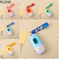 PUZHE ไฟแอลอีดี เครื่องจ่ายถุงอึสุนัข พร้อมหัวเข็มขัดกุญแจ ที่แขวนแขวน ผู้ถือเก็บอุจจาระสัตว์เลี้ยง 