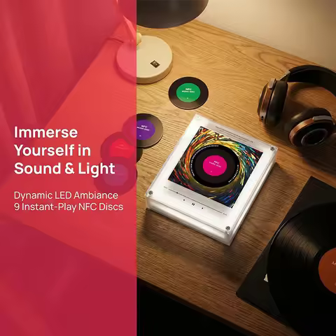 NFC Touch Acrylic Song Player With Built-in Speaker - Customizable Artwork, No Phone Needed, Auto-Pl