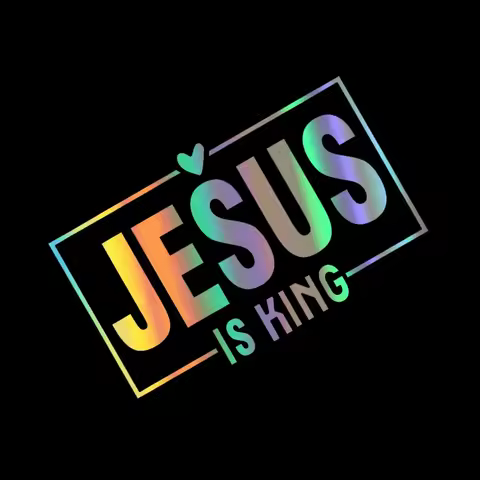 15x9.4cm Jesus Is King Laser Car Stickers Auto Vinyl Film Decals For Car Bumper Windows Motorcycle W