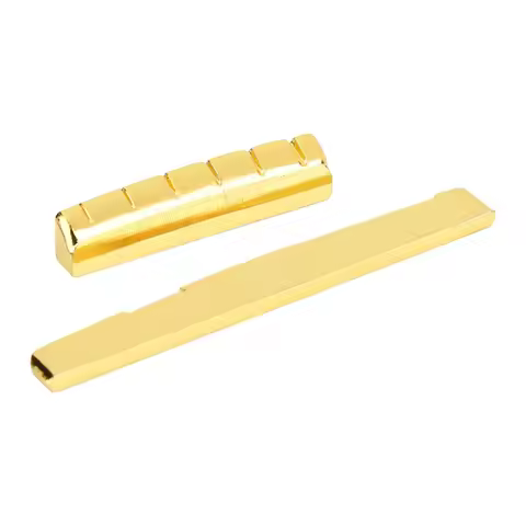 Durable Golden Guitar Upper Nut Metal Guitar Repair Replacement Accessory Guitar Bottom Saddle Guita