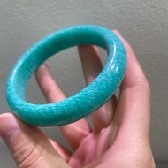 Amazonite bracelet for women, old mine amazonite blue-green crystal jade raw stone formal wide brace