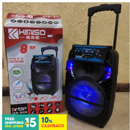 av crowns ch-110 speaker 8 inch[Free Wireless Mic] Bluetooth Portable Speaker with Karaoke System With Led Light