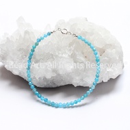 Vòng Tay 2.8MM Đá Apatite Tự Nhiên Màu Xanh Biển Giác Cắt Loại A Mệnh Thuỷ Mộc Vòng Tay Phong Thuỷ L