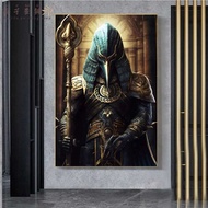 Perilla-ภาพเหมือนของ Anubisภาพวาดสีน้ำมันโปสเตอร์ศิลปะและภาพพิมพ์เทพเจ้าอียิปต์ภาพจิตรกรรมฝาผนังที่ท