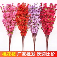 Bunga hiasan Bunga persik simulasi, bunga sakura palsu, bunga plum musim sejuk, bunga plastik, bunga