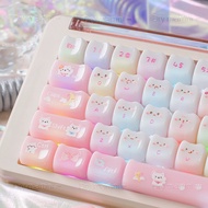 【Keycap Only】Kitten Diary Keycap PC Glossy Surface 119 Keys MAO Profile For Cherry MX Switch Mechani