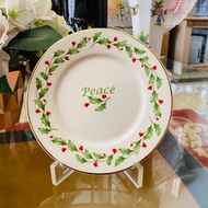 Lenox Holiday Gold Bread Plate Peace Christmas Luxury Beautiful Christmas Cake Plate