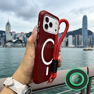 Suitable For iphone 17 PRO Phone case with leather texture and magnetic suction ring for charging so