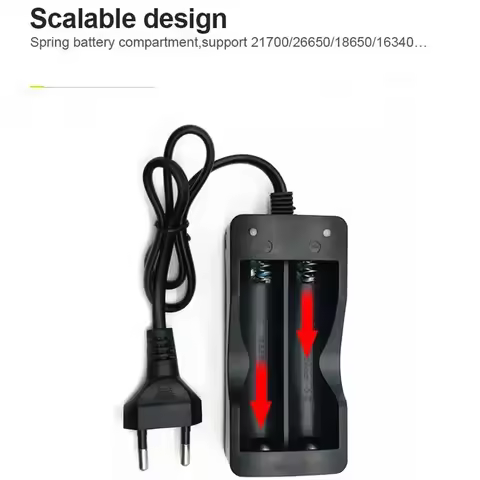 EU Plugs AC100-240V Individual 2 Slot Lithium Ion Battery Charger for 18560 Ni-MH/Ni-Cd Rechargeable