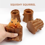 Squishy Pop Up Squirrel Tree Toy/ Decompression Squishy Squirrel