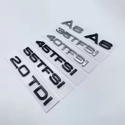 ABS Letters Numbers Emblem for Audi A6 35TFSI 40TFSI 45TFSI 2.0T 2.4 2.8 4.2 Allroad Car Front Trunk