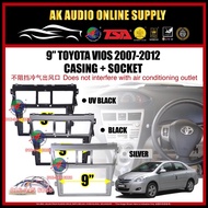 Toyota Vios 2007 2008 2009 2010 2011 2012 9'' inch Android Player Casing + Socket-M10618/M10617/M107