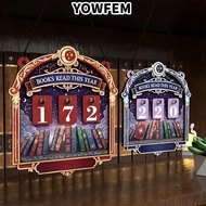 YOWFEM Reading Tracker Signage, Handmade 2D Books Read Tracker,  Books Read This Year Wooden Reading