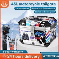 ❂45L Motorcycle Box Comfortable waterproof Suitable for Top Box Aluminium Motorcycle Givi Top Box Motor Box Motosikal✿