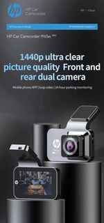 HP F965W (1296P) HD Carcam Recorder With Front and Rear Dual Camera Ultra HD quality 2560x1440p (129