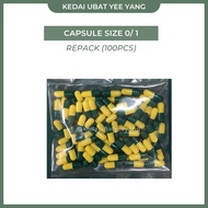 Size 0 / Size 1 Colors Nashmir HALAL Empty Gelatin Capsule; Kapsul Gelatin Kosong; Sarung Ubat (100p