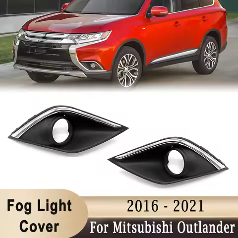 For Mitsubishi Outlander 2016-2021 Left Right Front Bumper Fog Light Bezel Cover Frame Shell with Ch