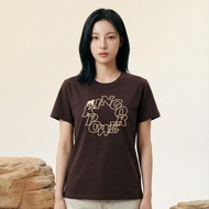 KINGO Women's|Brown Red Short Sleeve Printed T-Shirt < M-4XL >612141|Official Direct Sales baju t sh