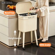 Large-Capacity Tong Sampah Bertutup Tong Sampah Kitchen Trash Can Household with Lid High Appearance
