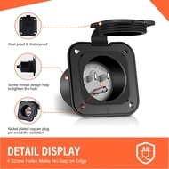 WELLUCK RV Shore Power Inlet Charger Plug 15 Amp 125V AC Power Inlet Port Plug with Integrated Dual 
