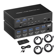 New Inventory  8K@60Hz 4x1 HDMI 2.1 KVM Switch 8K@60Hz/4K@120Hz HOT KEY SWITCH USB3.0 Kvm Switch 2 P