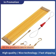 Cabling Rods Fish Tape 10.83FT Fiberglass Electrical Cable Threader Running Puller in Case 10Rods x 