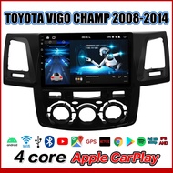 HO จอแอนดรอย 9นิ้ว IPS QLED หน้ากากTOYOTA VIGO CHAMP ปี 2008-2014 Android 12.1 หน้าจอรถ หน้าจอสัมผัสแบบเต็ม WIFI GPS YOUTUBE บลูทูธ จอ 2DIN Apple Carplay