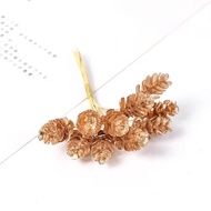6Pcs/bunch Gold Silver Artificial Plants Leaves for Home Room Decor Silk Fake Flowers DIY Craft Acce