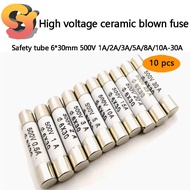 High Voltage Ceramic Fuse Fuse 6 * 30mm 500V 1A/2A/3A/5A/8A/10A-30A Fuse