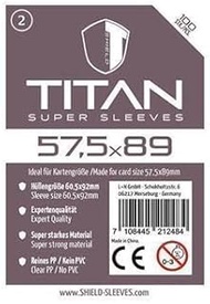 Shield Titan Super Sleeves for Card Size 57.5 x 89 mm Pack of 100
