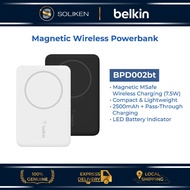 Belkin BPD002bt BoostCharge Magnetic Wireless 2500mAh Portable MSafe Powerbank - Black/White