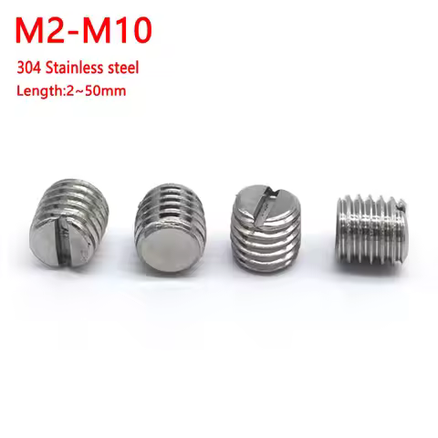 GB73 M2 M2.5 M3 M4 M5 M6 M8 M10 304 Stainless Steel Slotted Head Flat Point End Headless Grub Bolt S