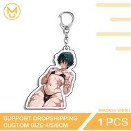 Femboy Anime transparent mica keychain printed with charming character Boylove decoration bookbag, h