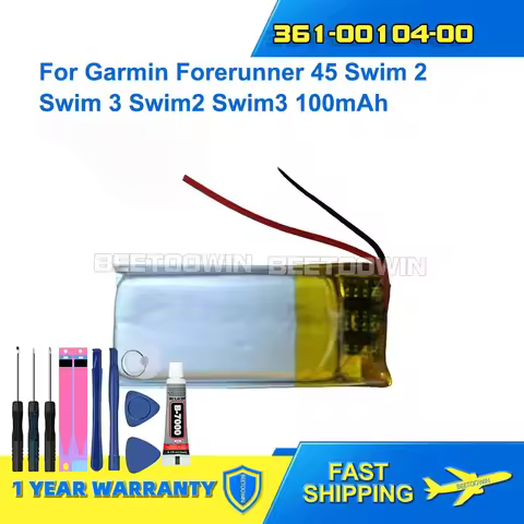For Garmin Forerunner 45 45S Swim 2 Swim 3 Swim2 Swim3 100mAh 361-00104-00 Battery