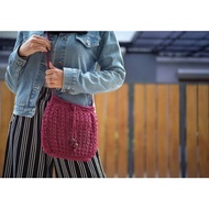 Nylon Sling Bag Knitting Slang Bag 20x20 cm