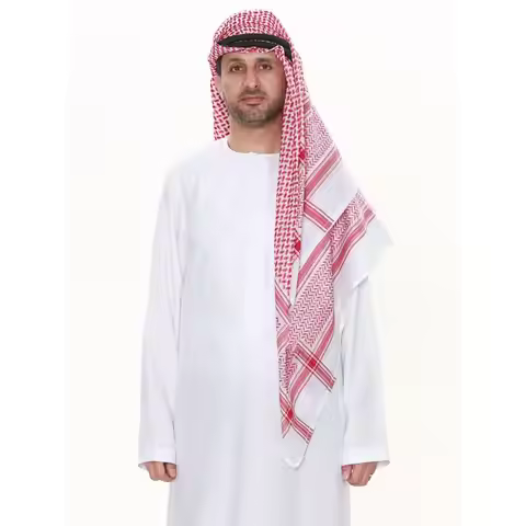 New 1Pcs Palestine Bandana Muslim Shemagh Scarf Islamic Traditional Costumes Multifunction Headwrap 