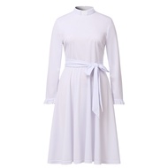 Catholic Church Ministers Clergy Pastor Dress for Women Long Sleeve Loose Elegant Midi Dress