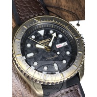 Seiko 5 SRPE80K1 Automatic Gents Sports Watch Calfskin + Silicone Strap Vintage Bronze Finish  SRPE80