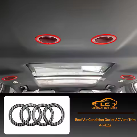 4PCS ABS Roof AC Vent Trim Air Condition Outlet Frame Carbon Fiber Color for Ford Everest 2023