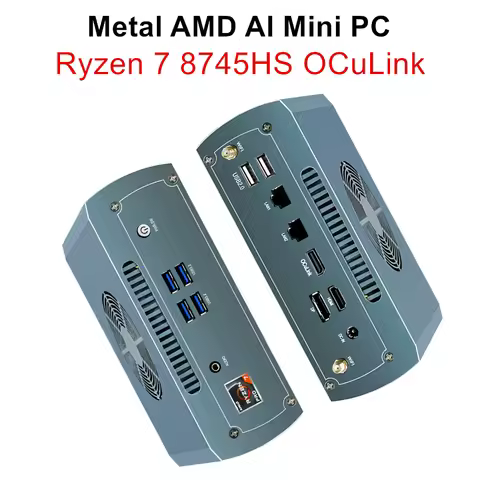 Topton FU05 Metal Gaming Mini PC OCuLink AMD Ryzen 7 8745HS R5 7640HS 2*2.5G LAN 2*DDR5 2*NVMe Bareb
